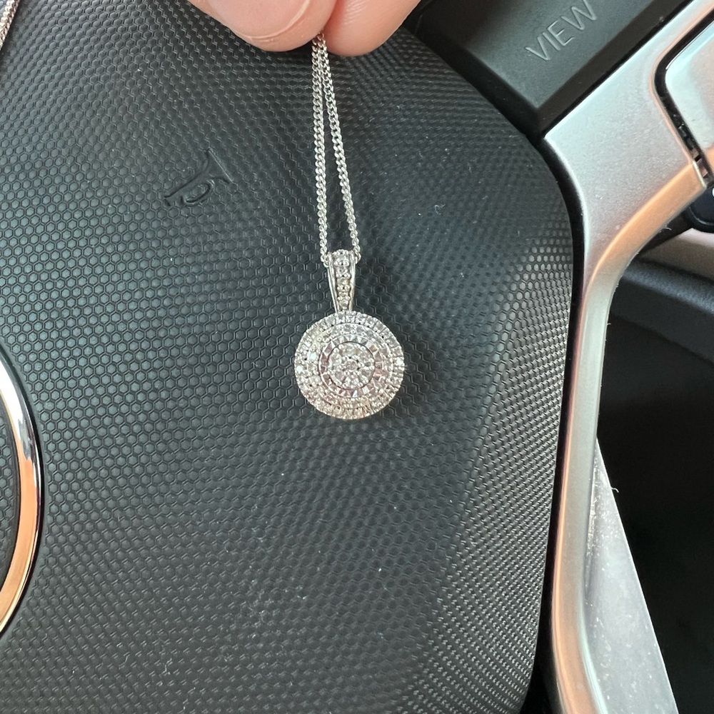 Kay’s diamond necklace and earrings